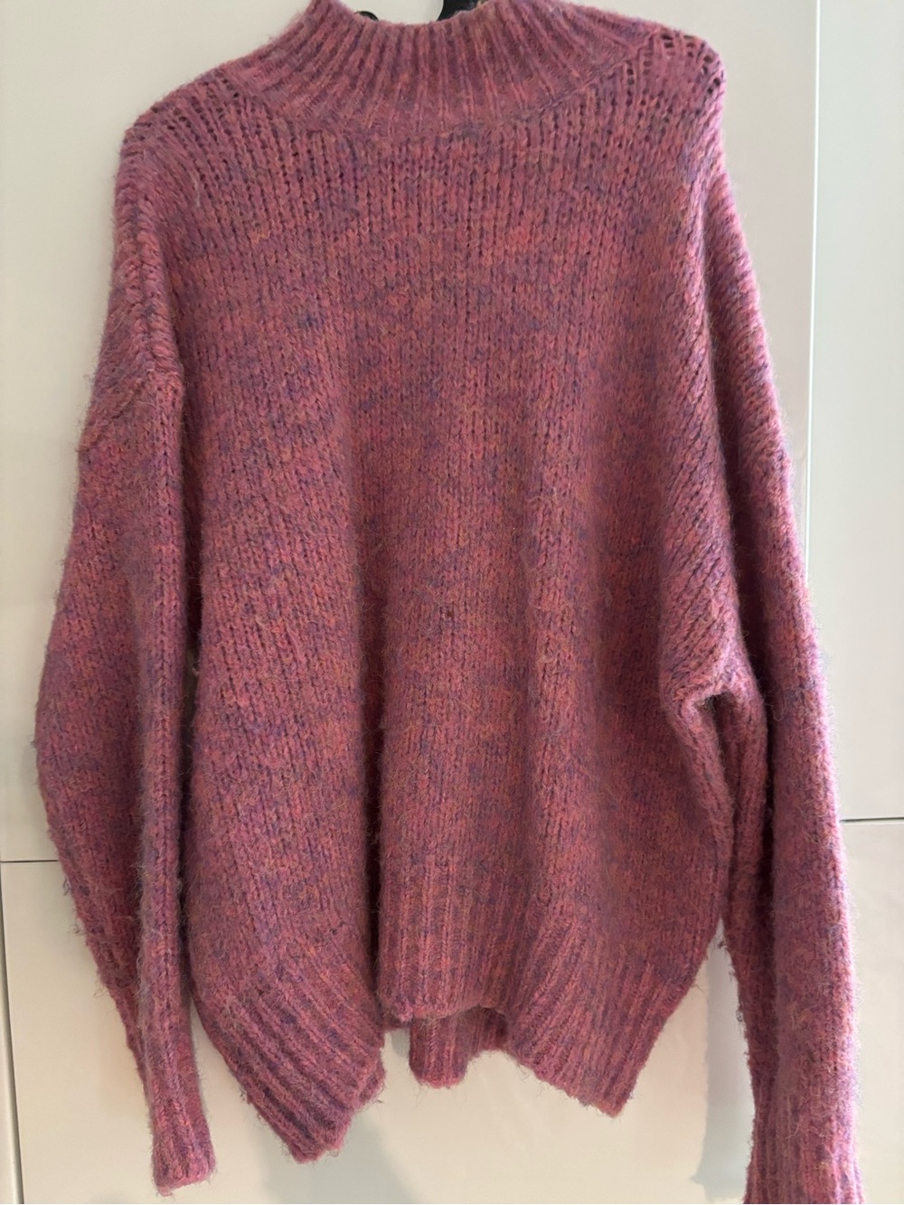 LYLA and LUXE Cozy Pink Marled Mock-Neck Women's Sweater